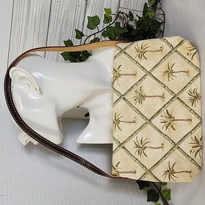 Fossil Palm Tree and Bamboo Design Small Shoulder Bag